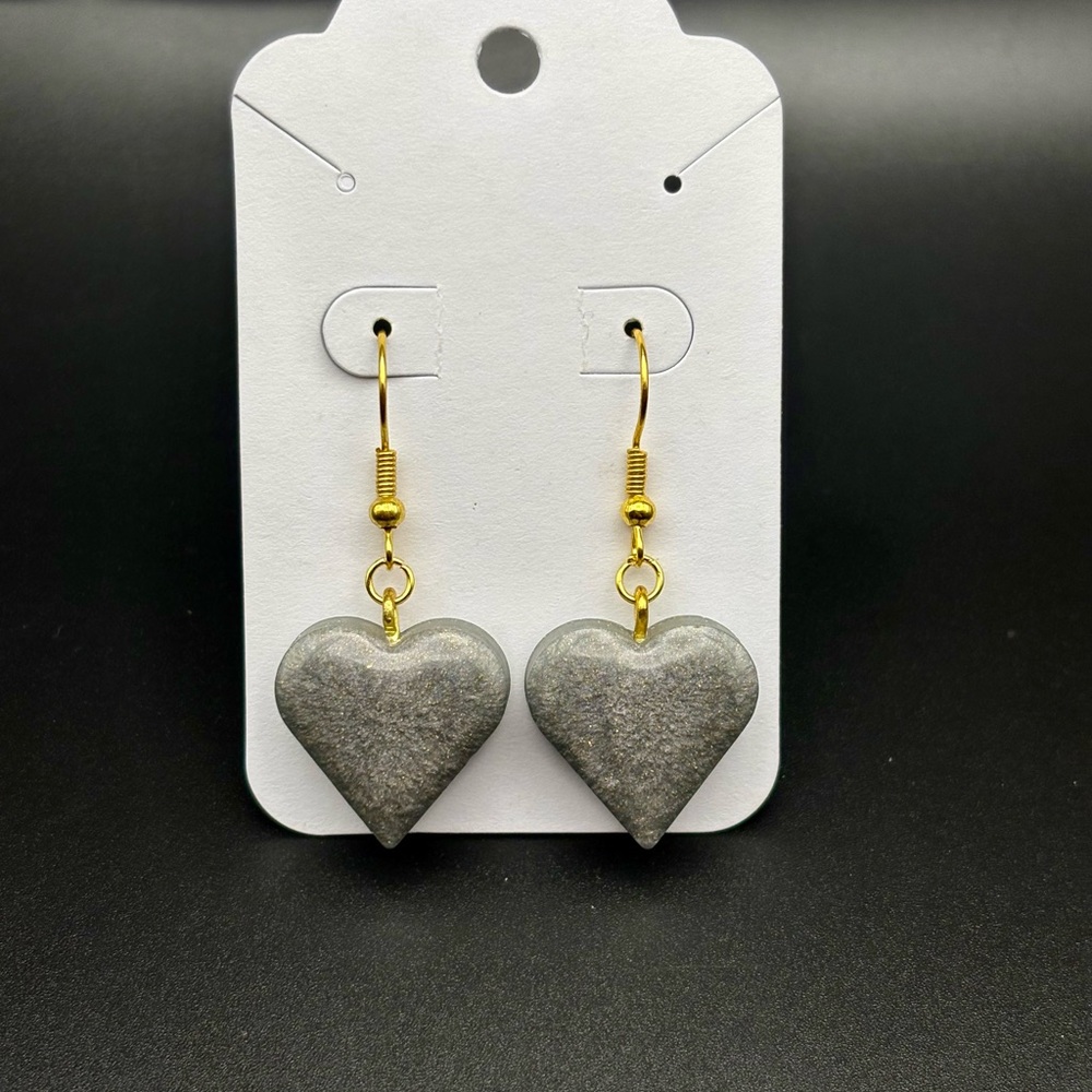 Silver Heart Earrings- HANDMADE